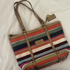 Old school colorful coach bag
